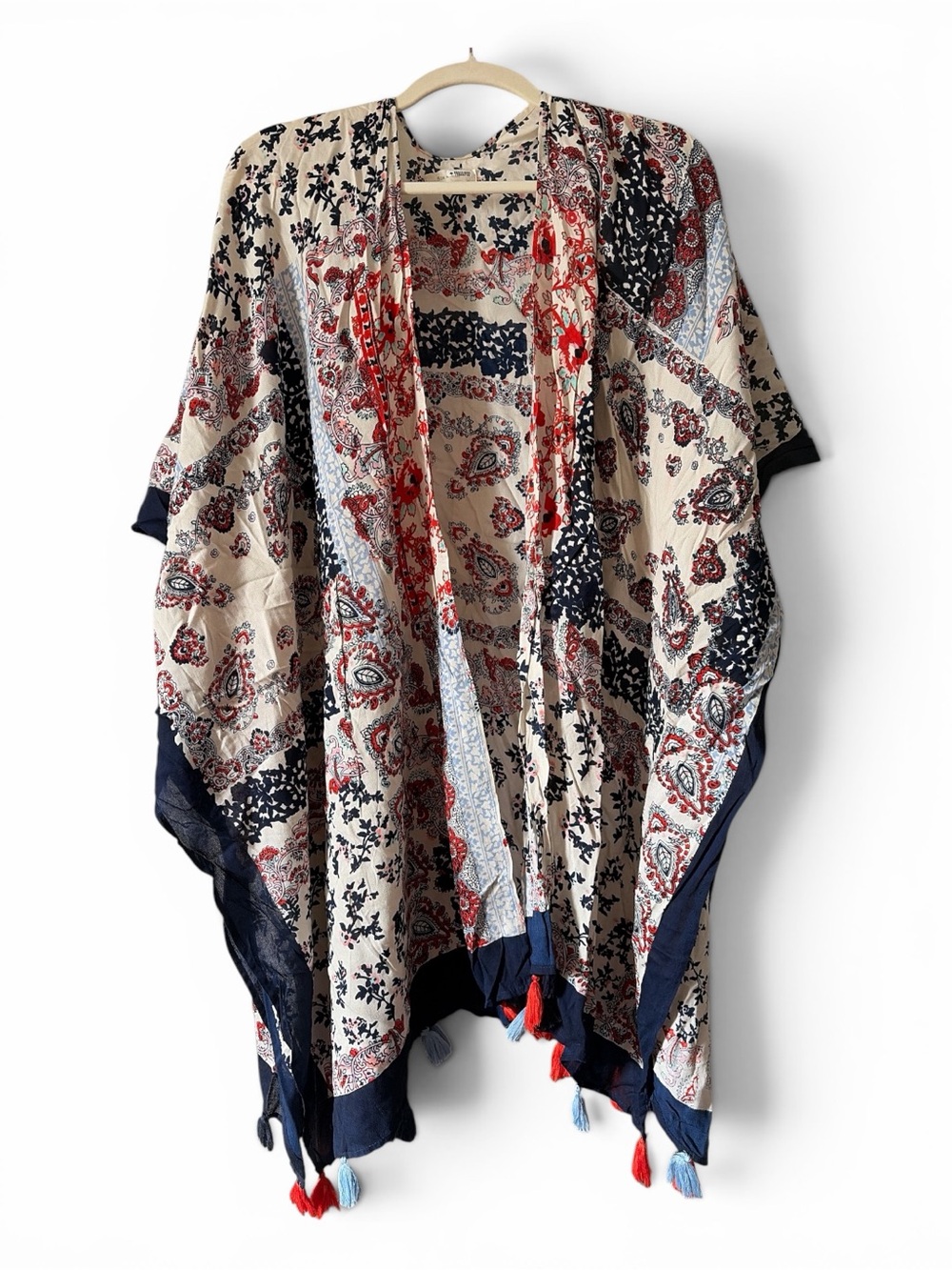 Women’s Navy & Cream Printed Kimono Cover-Up